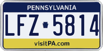PA license plate LFZ5814