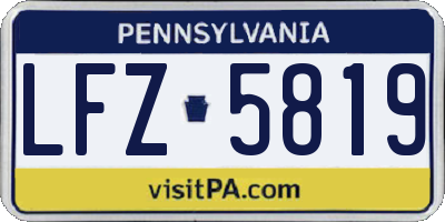 PA license plate LFZ5819