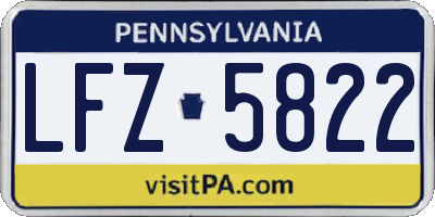 PA license plate LFZ5822