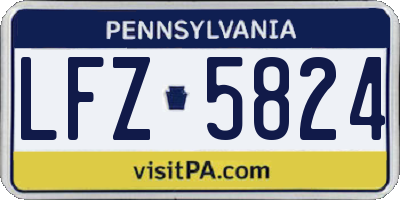 PA license plate LFZ5824