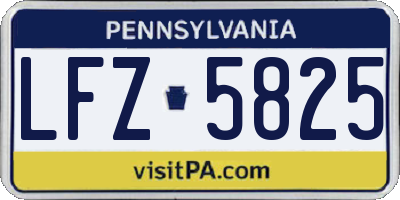 PA license plate LFZ5825