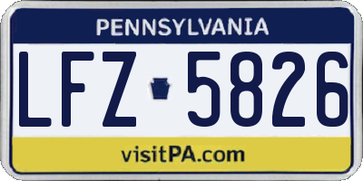 PA license plate LFZ5826
