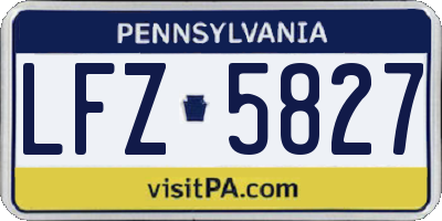 PA license plate LFZ5827