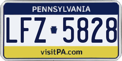 PA license plate LFZ5828