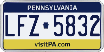 PA license plate LFZ5832