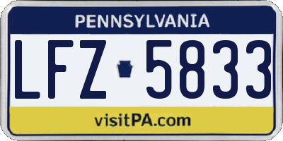 PA license plate LFZ5833
