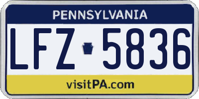 PA license plate LFZ5836