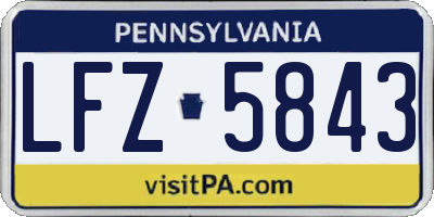 PA license plate LFZ5843