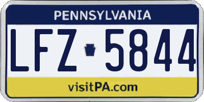 PA license plate LFZ5844