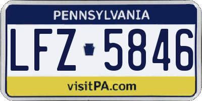 PA license plate LFZ5846