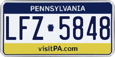 PA license plate LFZ5848