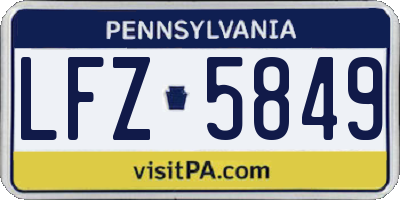 PA license plate LFZ5849