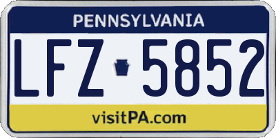 PA license plate LFZ5852