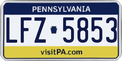 PA license plate LFZ5853