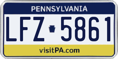 PA license plate LFZ5861