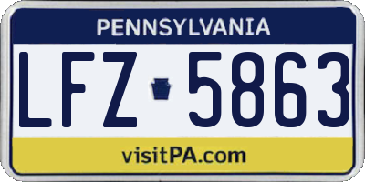 PA license plate LFZ5863