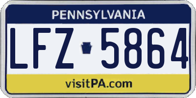 PA license plate LFZ5864