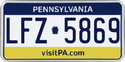 PA license plate LFZ5869
