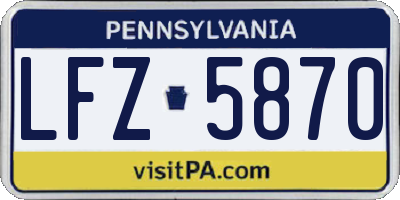 PA license plate LFZ5870