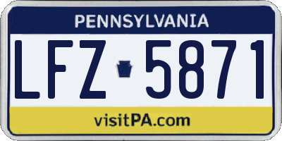 PA license plate LFZ5871