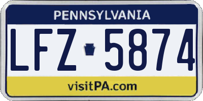 PA license plate LFZ5874