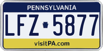 PA license plate LFZ5877