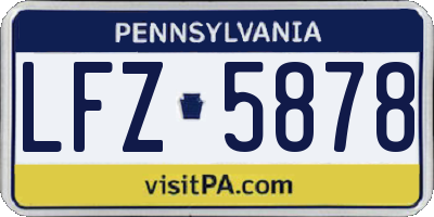 PA license plate LFZ5878