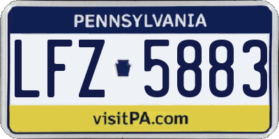 PA license plate LFZ5883