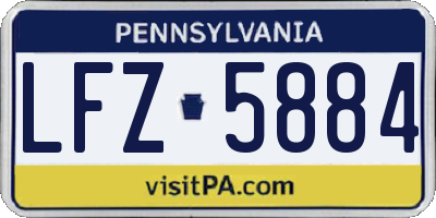 PA license plate LFZ5884