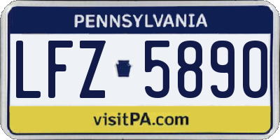 PA license plate LFZ5890