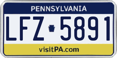 PA license plate LFZ5891
