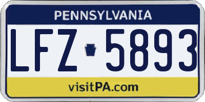 PA license plate LFZ5893