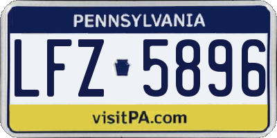 PA license plate LFZ5896