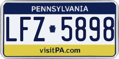 PA license plate LFZ5898
