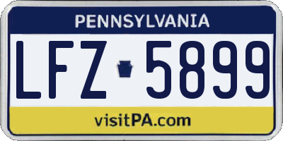 PA license plate LFZ5899