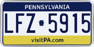 PA license plate LFZ5915