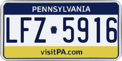PA license plate LFZ5916