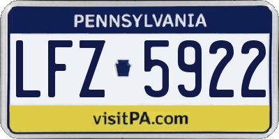 PA license plate LFZ5922