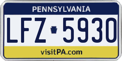 PA license plate LFZ5930