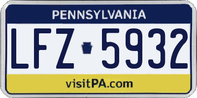 PA license plate LFZ5932