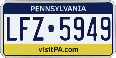 PA license plate LFZ5949