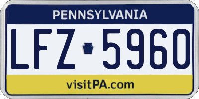 PA license plate LFZ5960