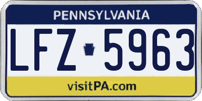 PA license plate LFZ5963