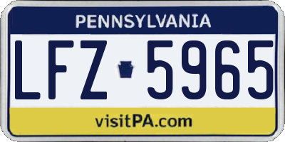 PA license plate LFZ5965