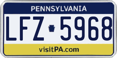 PA license plate LFZ5968