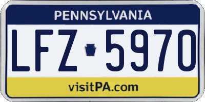 PA license plate LFZ5970
