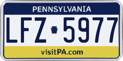 PA license plate LFZ5977