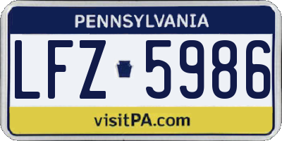 PA license plate LFZ5986