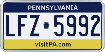 PA license plate LFZ5992