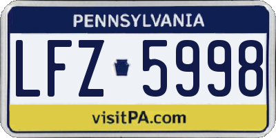 PA license plate LFZ5998
